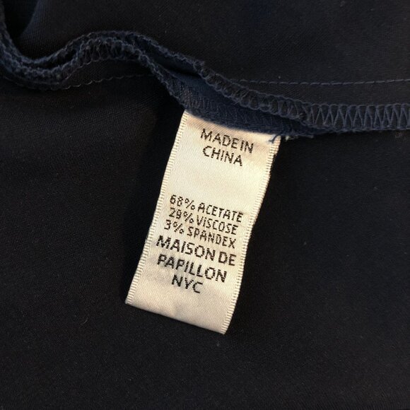 Maison De Papillon Simone Sateen Slip Dress Navy Blue S - Picture 7 of 7